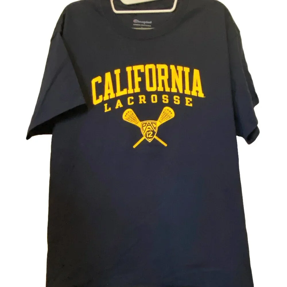 Cal Berkeley University of California Berkeley Lacrosse Champion Tee Shirt, L - Picture 1 of 1